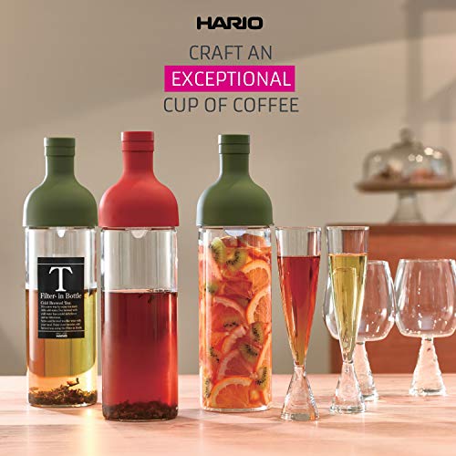 Image of Hario FIB-30-OG Cold Brew Filter-in Tea Bottle, 300ml, Olive Green