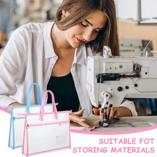 Image of 2 Pcs A4 Project Bag for Quilting Craft Storage for Quilters Clear Mesh Design Art Supply Bag Artwork Storage Organize for Artworks Charts and Teaching Material Multipurpose (13.4 x 10.2 Inch)