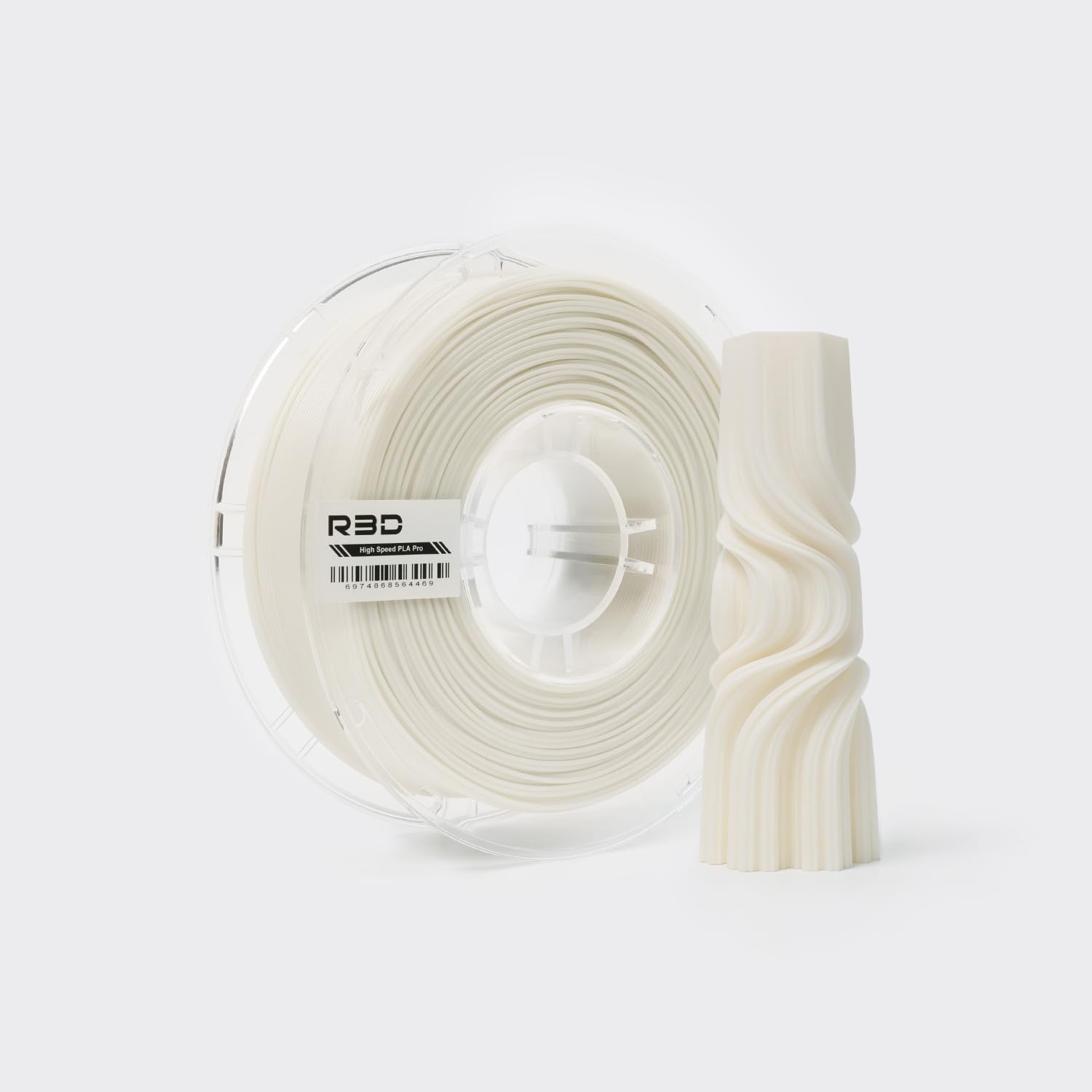 R3D High Speed PLA Pro Filament 1.75mm 1KG, 3D Printer Filament for 30-600 mm/s High-Speed Printing, Dimensional Accuracy +/- 0.02 mm, Plastic Spool, Compatible with AMS (White)