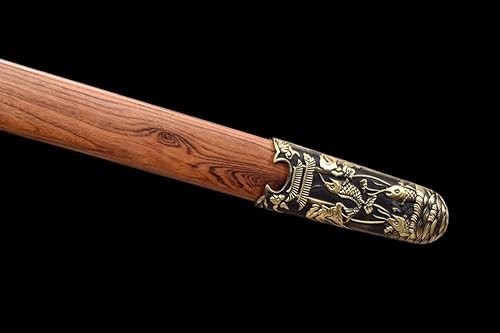 Miniatura 6 de Espada de murciélago, arte hecho a mano (hoja de acero de Damasco, accesorios de latón, vaina de palisandro) espada china