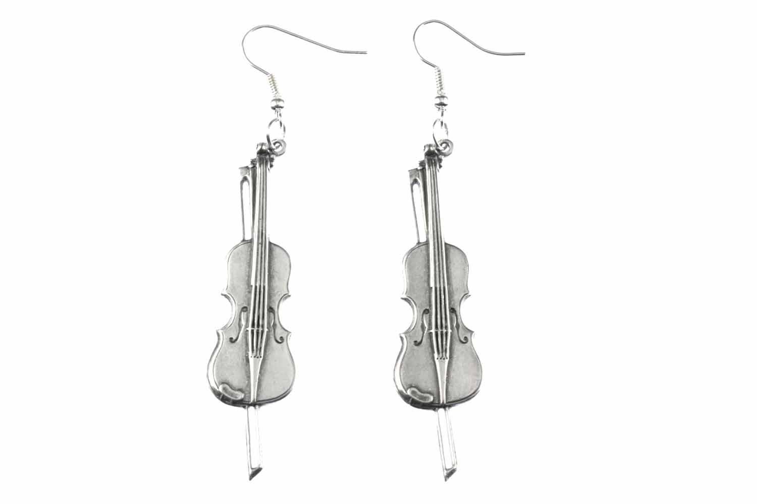 Miniblings Orecchini A Violino In Argento Sterling 925 | Gioielli Artigianali Placcati, Fatti A Mano A Berlino, Idea Regalo Per Musicisti