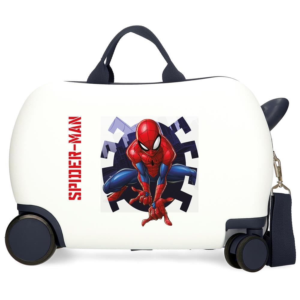 Joumma Marvel Spiderman Attack walizka dziecięca, biała, 45 x 31 x 20 cm, twarde tworzywo sztuczne ABS, 24,6 l, 1,8 kg, 2 koła, bagaż podręczny, biała, biały, 45 x 31 x 20 cm, walizka dziecięca