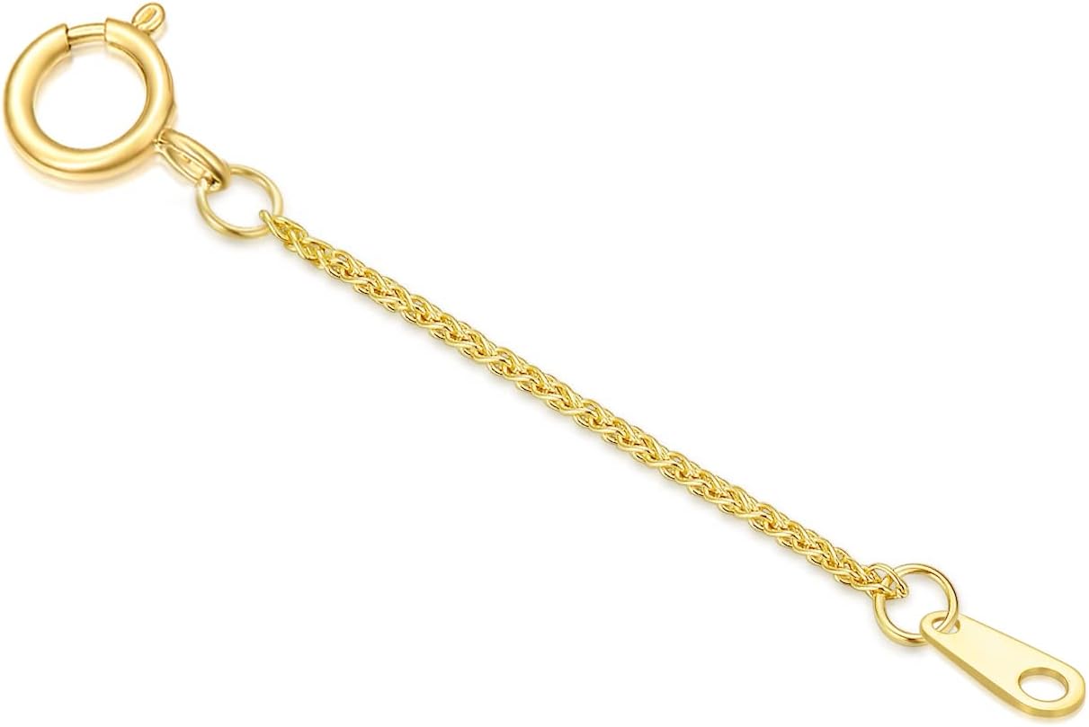 14k Gold 0.5inch/1inch Necklace Bracelet Extender Chain