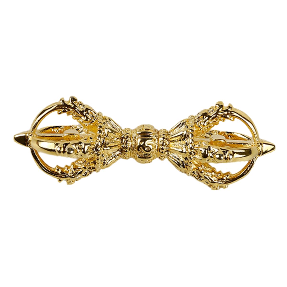 Copper Six Words Scripture Gold Gilding Quality Five Shares Mini Pestle Fengshui Supplies,Amulet Buddhist Tibetan Nepal Pendant Vajra Sculpture Ornaments (4X1)