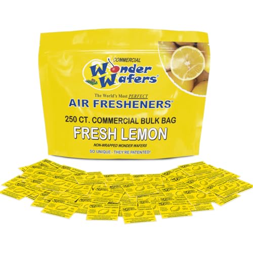 Image of Wonder Wafers 250 Count Unwrapped Automobile Professional Use Air Fresheners Car and Truck Detail (Fresh Lemon)