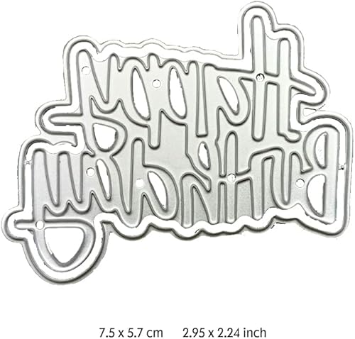 Miniatura 2 de Katutude Troqueles de feliz cumpleaños para hacer tarjetas, troqueles de corte para álbumes de recortes, letras de metal troqueladas en relieve para