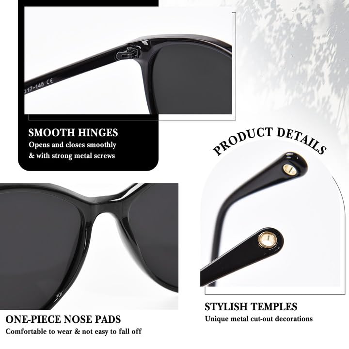 OPTOFENDY Sunglasses Womens Trendy Square Cat Eye Sun Glasses UV400 Protection, Shopping Cycling Driving4