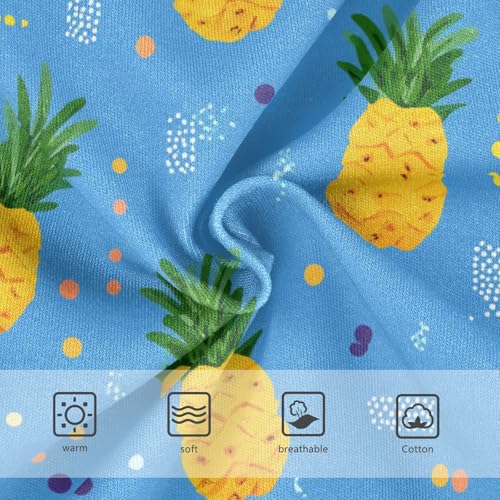 Wusikd Cute Pineapple Blue Girls' Underwear Cotton Girls Briefs Soft Toddler Underwear 2T3