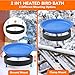 Yiabivo 2 in 1 Heated Bird Bath for Outdoors for Winter,75W Bird Bath Heater with Thermostatically Controlled，Heated Bird Bath for Deck Railing for All Seasons Outdoor Garden Yard Patio Lawn(Blue)