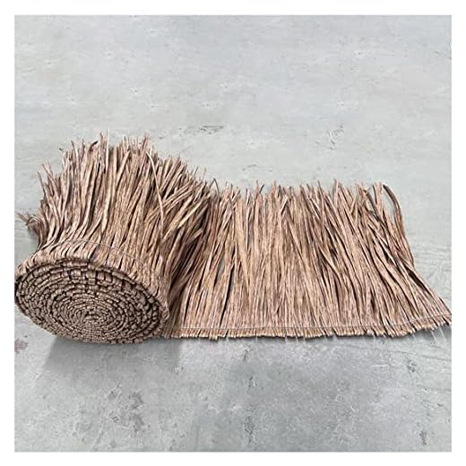 NAKAN Artificial Thatch Roofing Panel for Tiki Hut Bar, Synthetic Palapa Thatch Roof Runner Roll Duck Blind Grass for Umbrella Cover Tropical Decoration(Size:0.5x10m/1.6x32ft,Color:Brown)