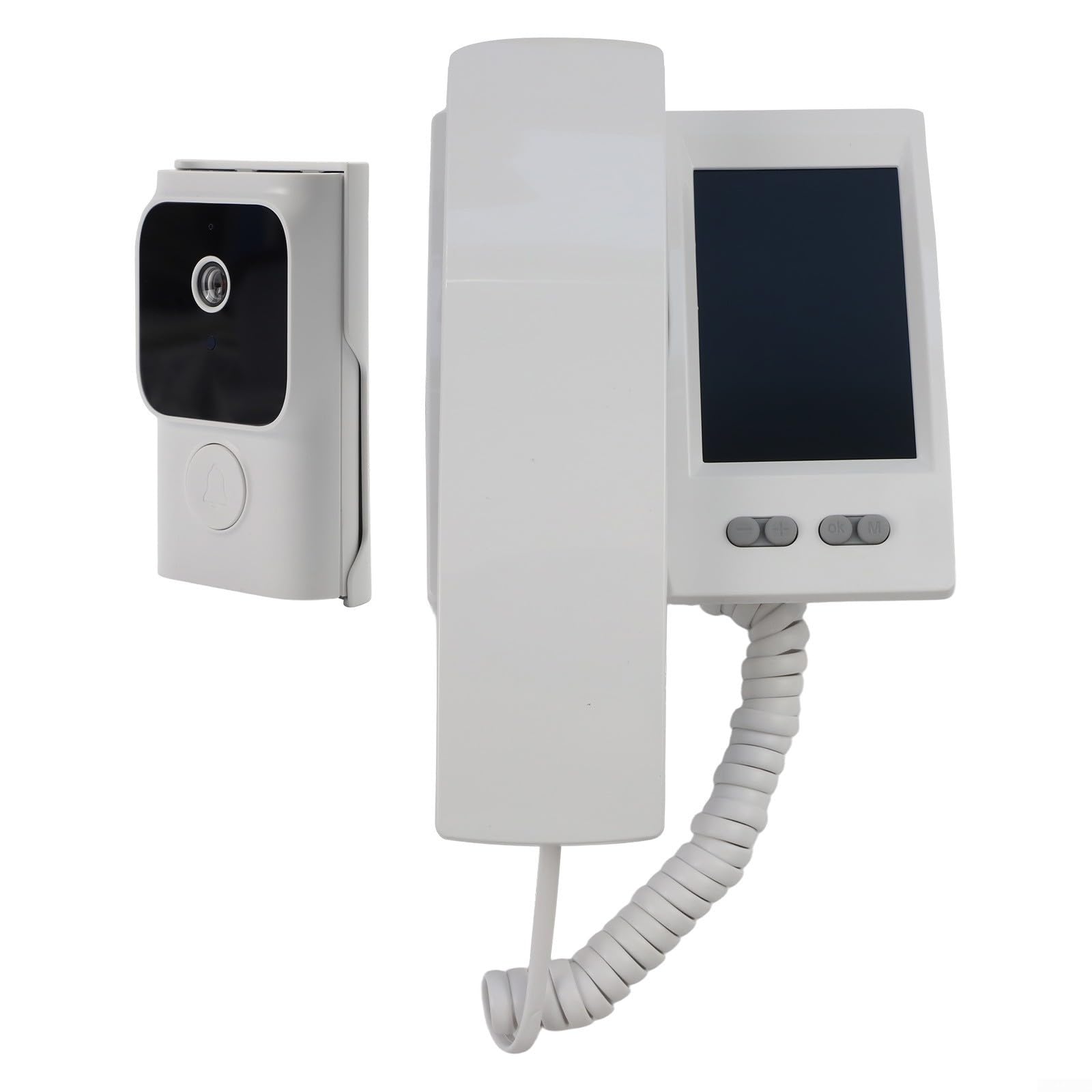 Intercomunicador inalámbrico para puerta con pantalla HD de 3 5 pulgadas, comunicación bidireccional e infrarrojos para seguridad en el hogar (blanco)