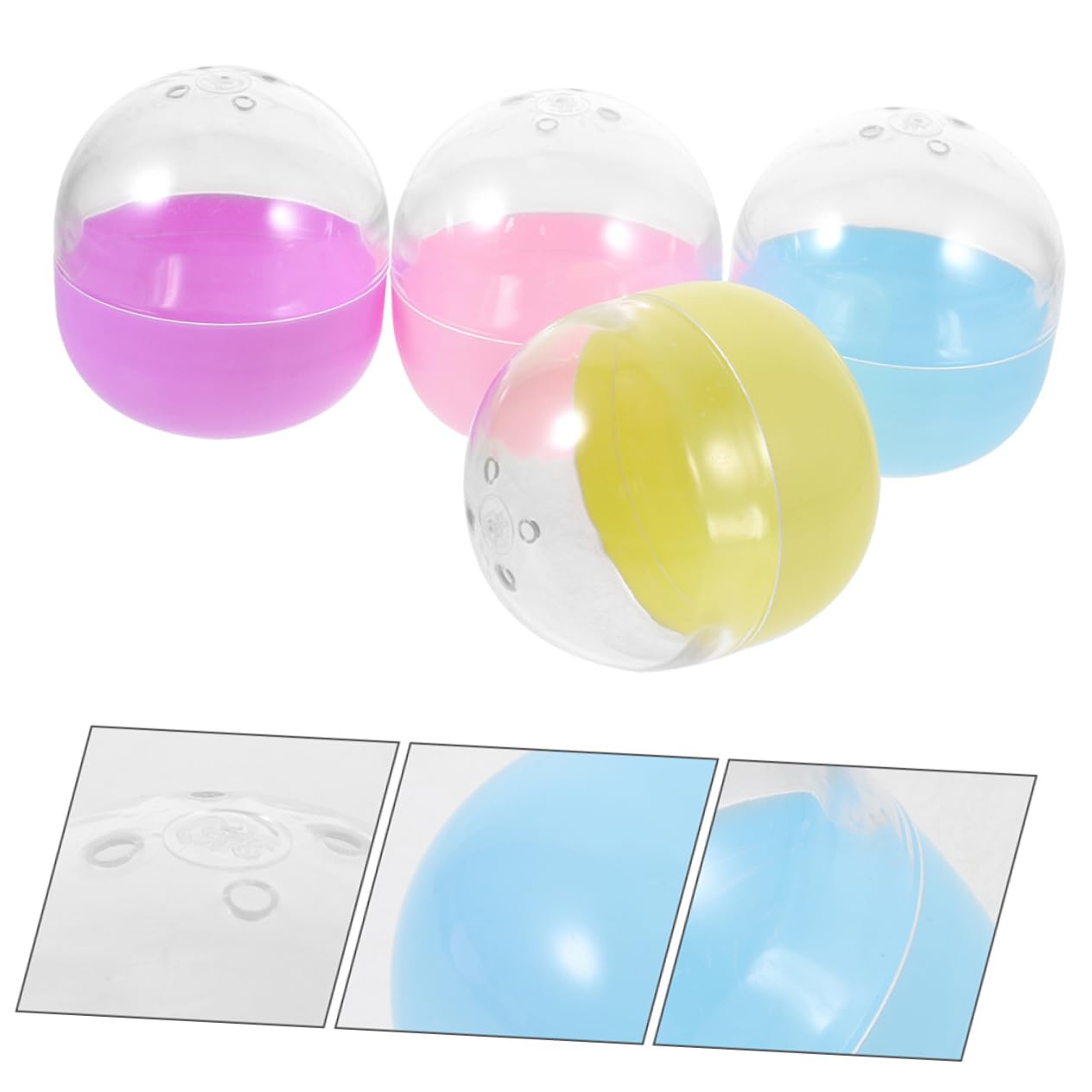 Alipis Lot de 25 Capsules Transparentes Rondes en PS pour Machine à Friandises, Faciles à Ouvrir et Refermables, pour Fêtes et Distributeurs Automatiques