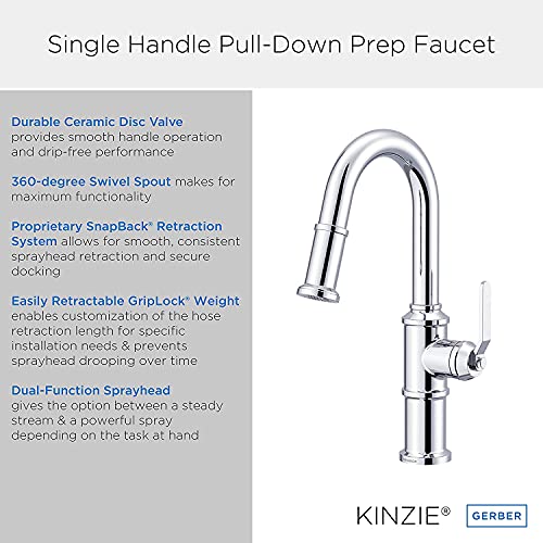 Gerber D150537Bb 1H Kinzie Prep Faucet, Brushed Bronze #TOP2