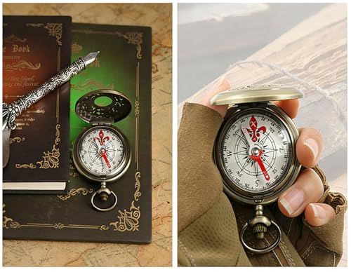 aiGear Brújula de Bolsillo Retro de Aleación de Cobre miniatura 6