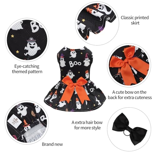 Image of CuteBone Dog Mesh Dress Halloween Puppy Sundress Pet Outfit Summer Fashion for Small Dogs Girl Cat Clothes