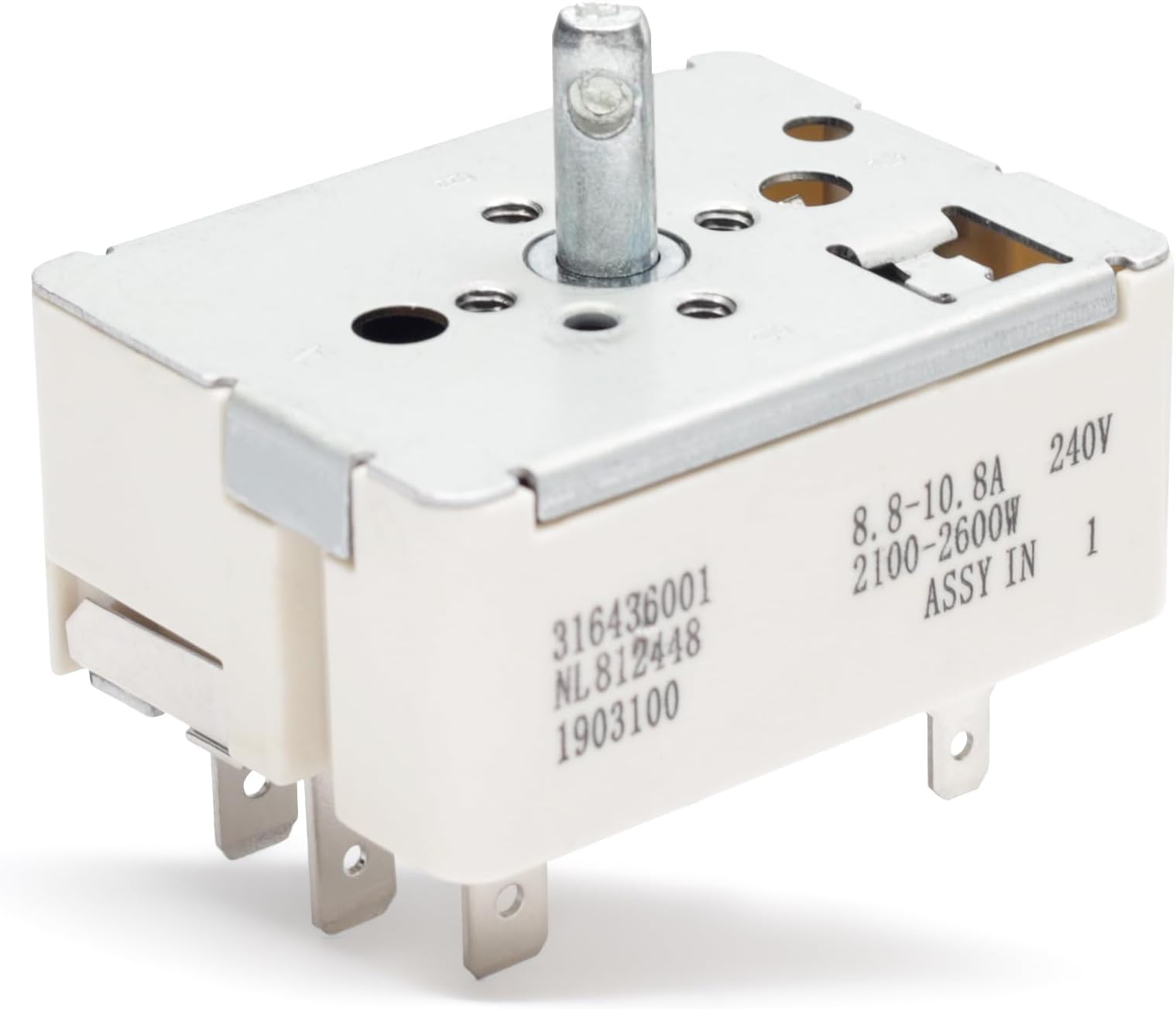 New Upgrade 316436001 Range Surface Element Switch Replacement for Frigidaire Stove, 8 inch Surface Burner Infinite Switch Replace Parts 316021501 1155395 AH1145040 EA1145040 AP3885460 PS1145040