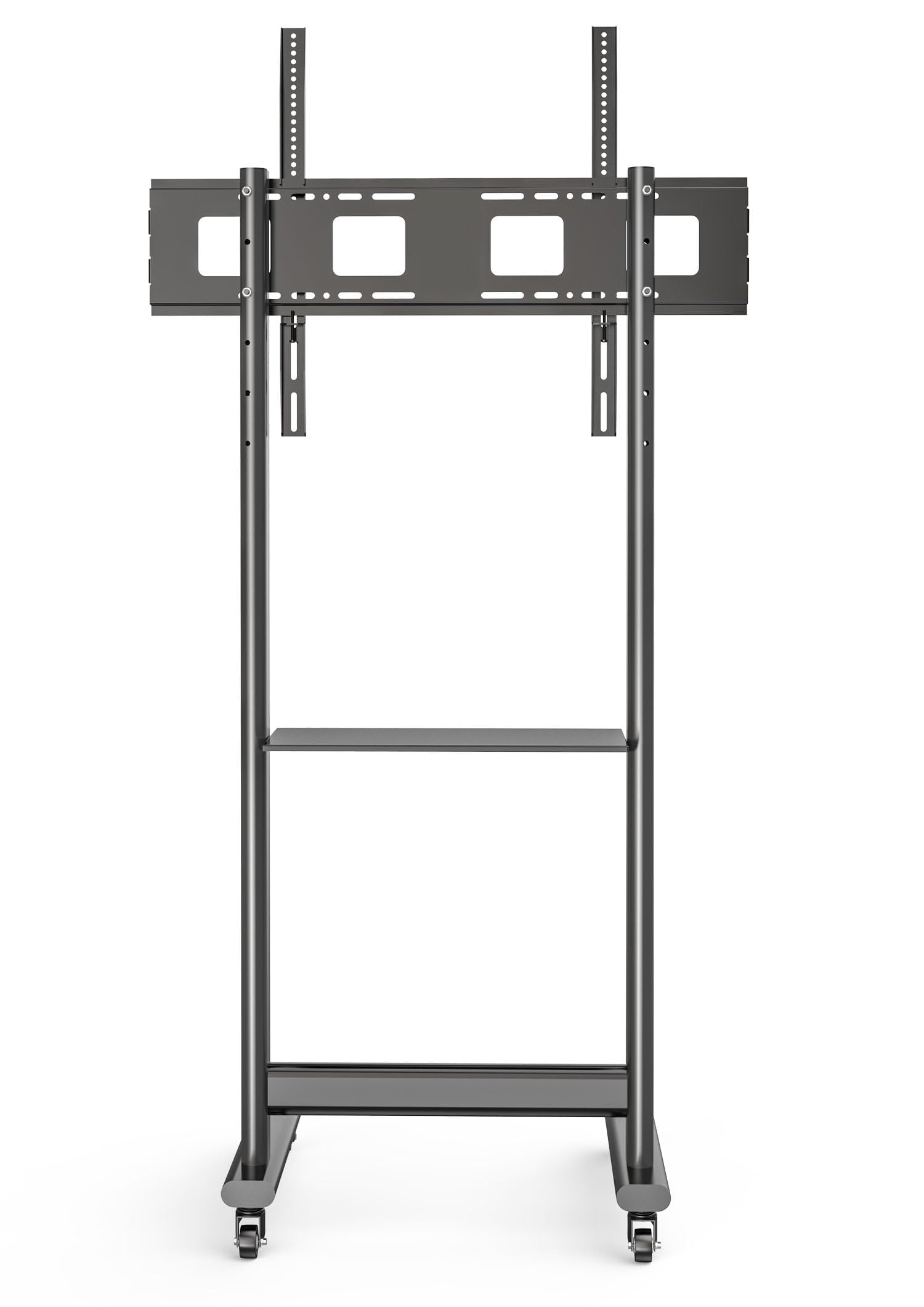 Techly 367843 Supporto da Pavimento TV LCD/LED 50-90" Altezza Regolabile con Mensola Nero