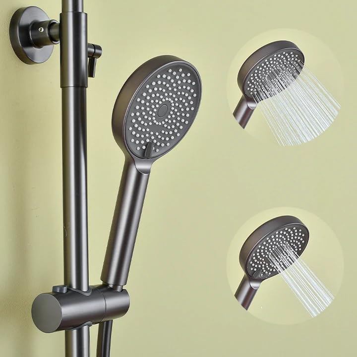 Image of X-XONIER Luxury Shower System, 3-in-1, Dazzling Large Overhead RainFall and 3 Way Multifunction Hand Held shower, Hot and Cold Mixer set, Mixer Hidden Tub Spout, (black)