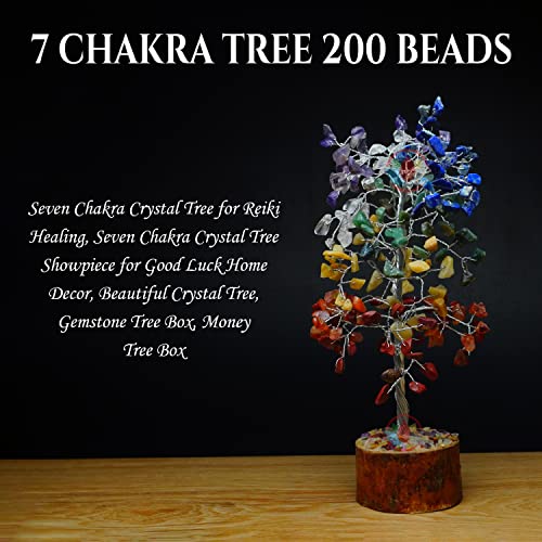 Image of REMEDYWALA Charged Seven Chakra Crystal Tree for Reiki HealingTree (200 Beads)