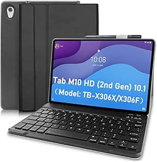 Keyboard Case for Lenovo Tab M10 HD 2nd Gen 10.1 2020 TB-X306F/X306X Protective Cover Case with Detachable Wireless Bluetooth Keyboard for Lenovo Tab M10 HD