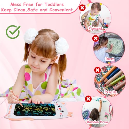 Toddler Toys Age 1-2,8.5in LCD Writing Tablet for Kids,Reusable Doodle Board,Learning Toy for Girls,Airplane Travel Essentials Drawing Tablet for 1 2 3 4 5 6 Year Olds Girls Birthday Christmas Gift - Thumbnail 4