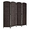 RHF 6 ftTall Room Divider Room Dividers and Folding Privacy Screens 157 Privacy Screen 4 Panels Room Divider Wall Partition Dark Coffee