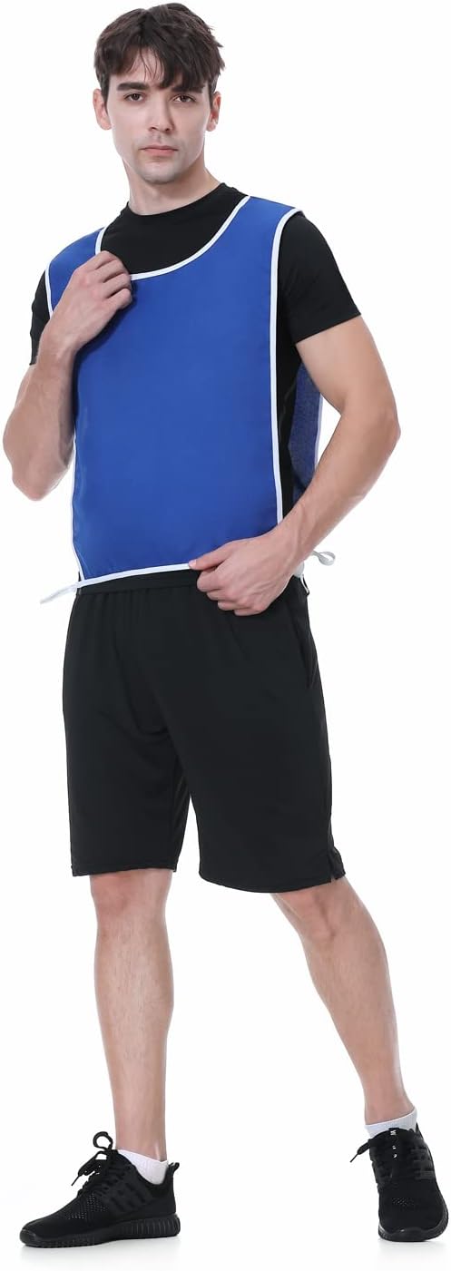 TopTie Sports Bibs Training Vest Sports Event Vest Apron Bibs with Ties 12 Pack