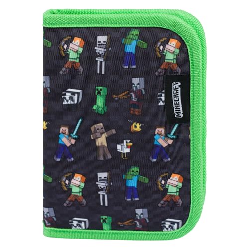 Baagl Minecraft Federmäppchen für Jungen und Mädchen Schule Mäppchen Federmappe Federtasche für Teenager Kinder Etui (Minecraft)