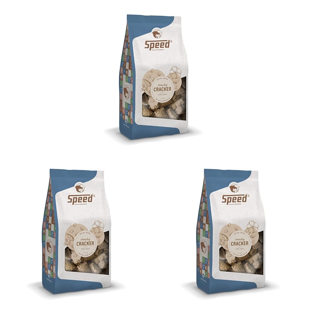 Speed Delicious speedies Cracker, Pferdeleckerli mit wertvollen Leinsamen, knusprig gebackene Cracker, Beste Zutaten (0,5 kg) (Packung mit 3)
