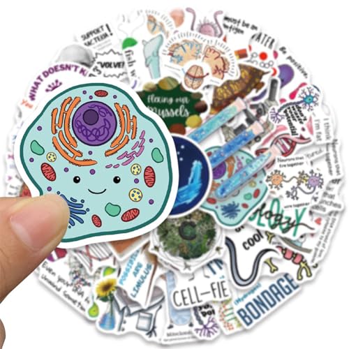 Biology Stickers |50Pcs Biological Sciences Waterproof Vinyl Decals for Water Bottles Bicycle Laptop Refrigerator Luggage Computer Mobile Phone Skateboard Bike Decor