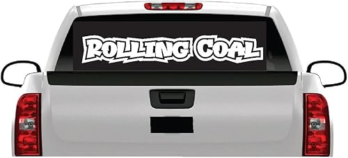 46" Rolling Coal Banner Window Decal Sticker Truck Diesel 7.3 6.6 Super Duty