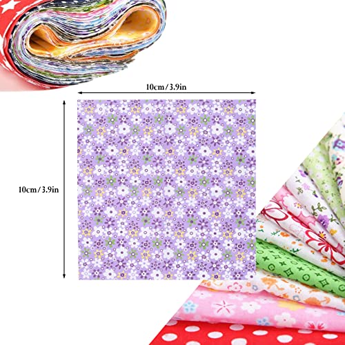 50pcs 10 * 10cm Squares Patchwork Fabric Bundles for Sewing Cotton ​Pattern Floral Fabric Squares Patchwork Mixed Squares Bundle for Artcraft Sewing Fabric Cotton Patchwork Squares Precut DIY Sewing