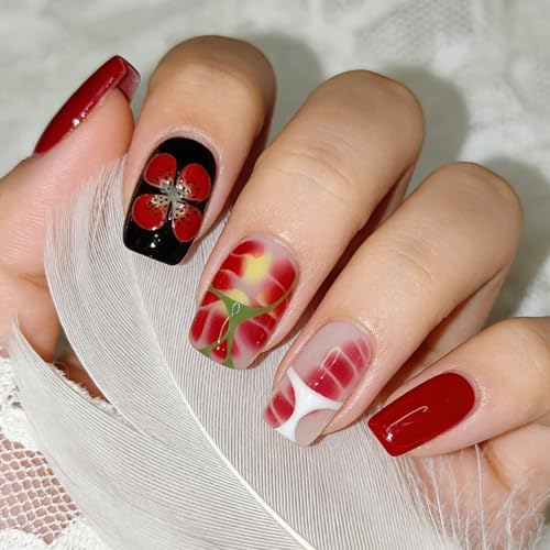CtrlZ Spring Nails Handmade Luxury Square Short Press On Nails