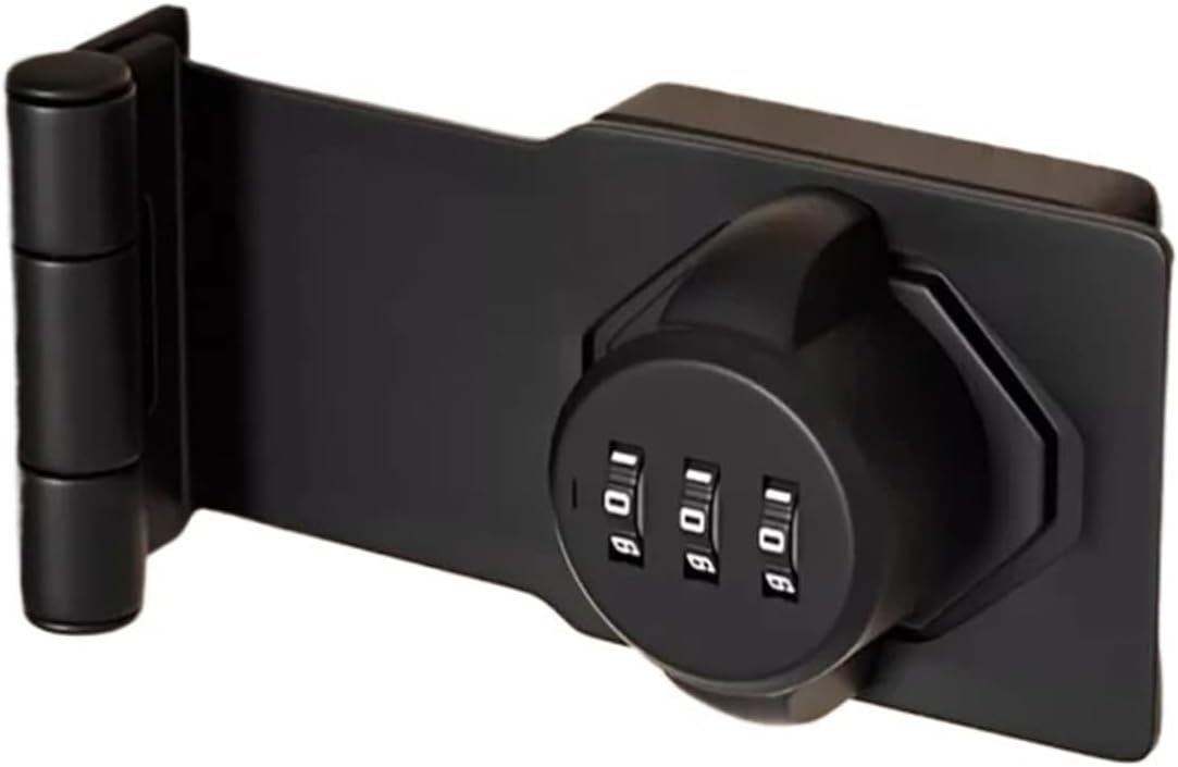 1 Piece Right Angle Buckle Password Sliding Door Lock for Home use(B2-Black)
