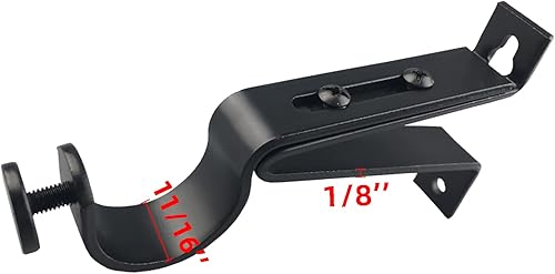 Miniatura 10 de Soportes de barra de cortina ajustables, se adaptan a barras de hasta 1 pulgada, 1-18 pulgadas, soporte extensible para barra de cortina resistente