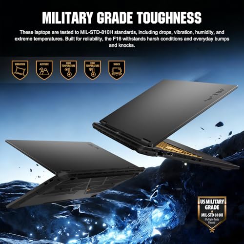 TUF F16 RTX 5050 VR-Ready Gaming Laptop, 16" FHD+(1920x1200) 165Hz, Intel i7-14650HX, NVIDIA RTX 5050, 32GB DDR5, 1TB SSD, RGB retroilluminato KB, Webcam FHD, MUX Switch con NVIDIA Advanced - Notebook - Immagine 3