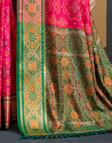 Image of MADHUHANSH Women's Cotton Linen Saree with Unstitched Blouse Piece and Floral Printed Pattern | Women Saree for Special Occasion | Stylish Modern Sarees