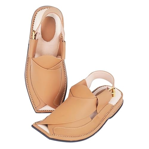 Genuine Leather Sandals For Men Coffe Brown Peshawari Chappal Cowhide