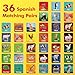Hebayy 36 Pairs Animal Matching Game, 72PCS Spanish Flashcards 36 Designs Memory Cards Educational Learning Toys for Preschool 4 5 6 Years Old (Each Measures 2” X 2”)