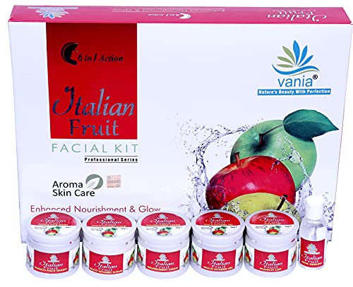 Vania Italian Facial Kit |Radiance look |Unisex| Skin Care | Self & Parlour Use| Instant Fairness & Illumination | Face & Body| Natural Glowing Ingredients (Italian Fruit Facial Kit)