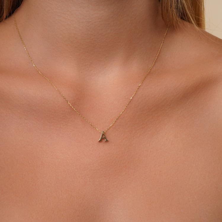 Jewelry America 14k Yellow Gold Mini Sliding Block Initial Charm Uppercase Letter Slide Through Pendant3