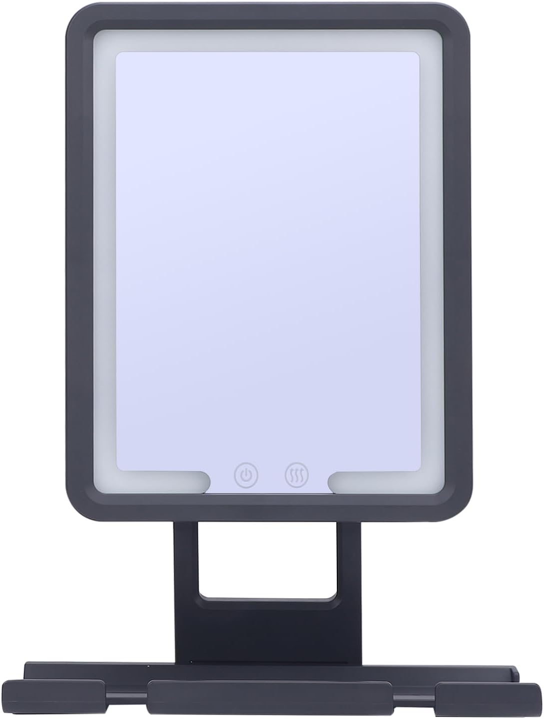 Antifog 3 Color Temperature Heated Shower Mirror with Storage Tray for Shaving - 600lm Luminous Flux, for Detailed (Black)