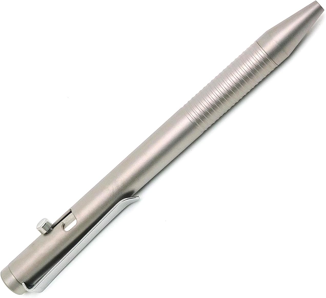 Titanium Bolt Action Pen Business Signature Ballpoint Pen Writing EDC Tool (Grey)