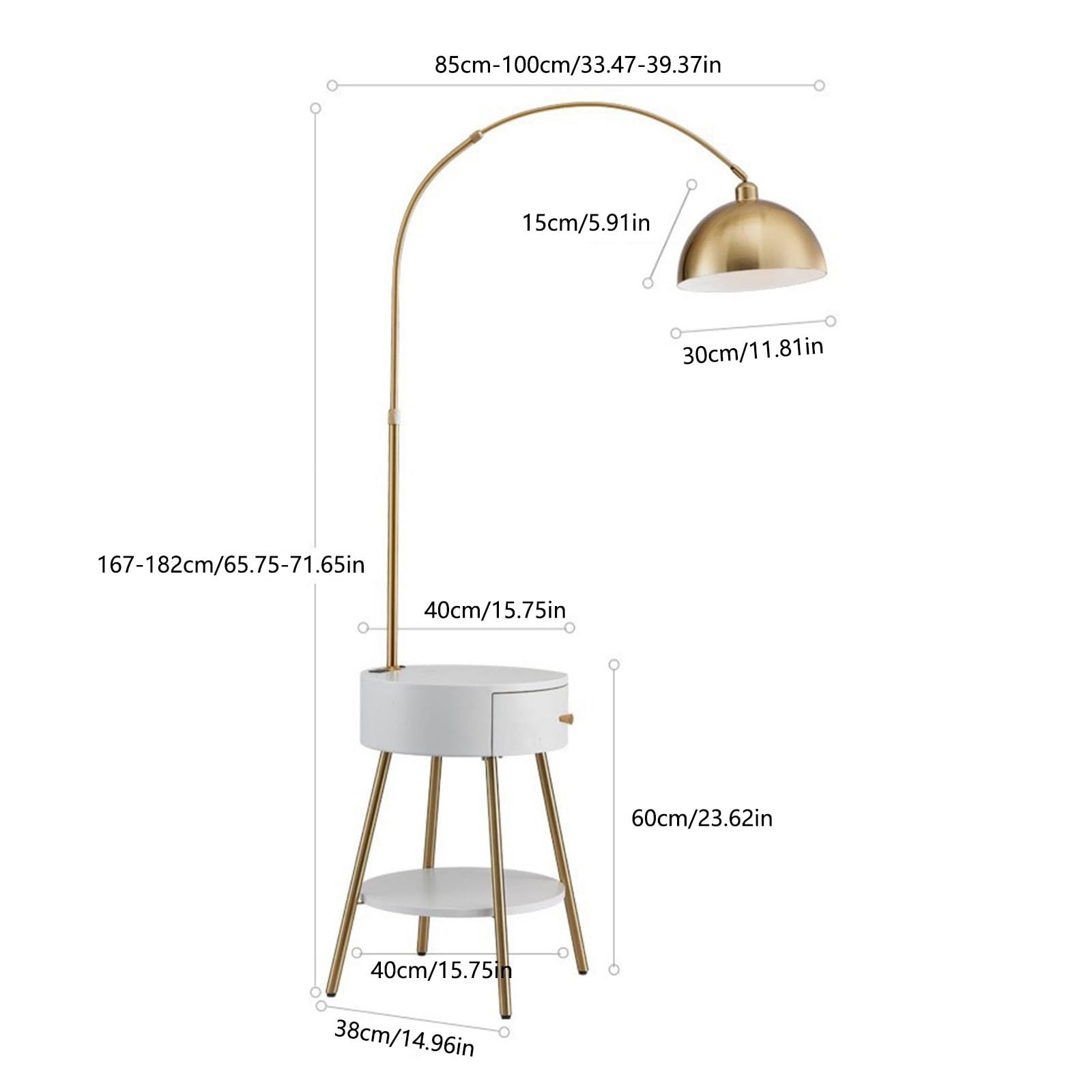 Lámparas Combo de mesa y lámpara con bombilla LED for dormitorio, sala estar(Blanco)