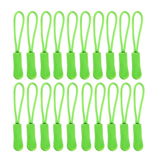 Guang-T - Cerniera di fissaggio - Cordoncino in nylon resistente con design ergonomico in gomma antiscivolo per adattarsi a qualsiasi materiale della cerniera [20], Verde, 2.51in