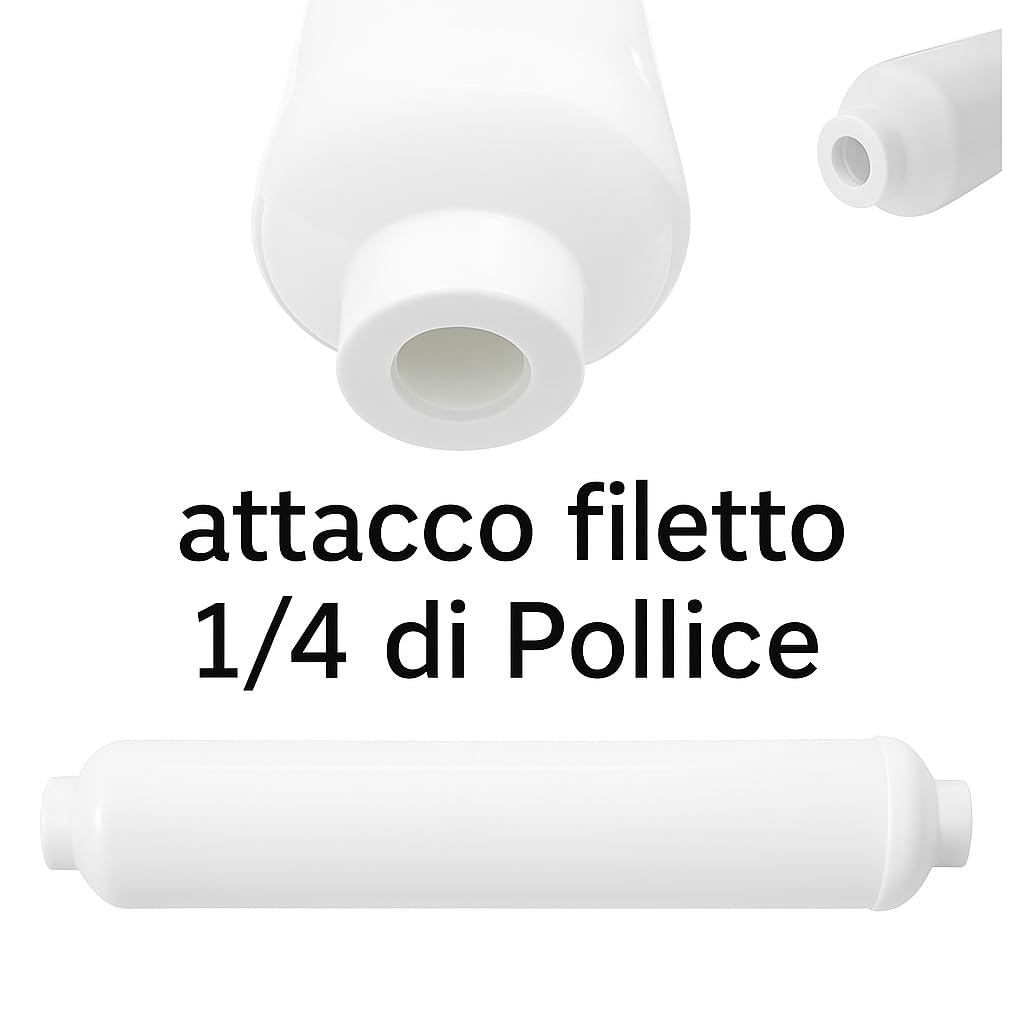 Swan 3 Filtri in Linea per impianti osmosi inversa Carbon Block CTO 12” (28 cm) 5 Micron. In – Out ¼” (6 cm) filettato FF