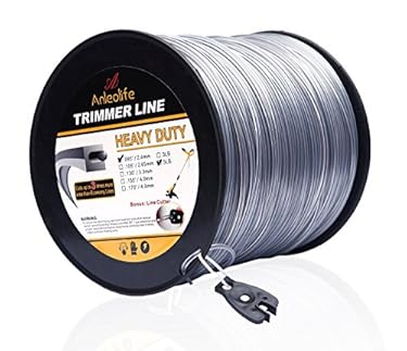 AMAZON - A ANLEOLIFE 5-Pound Heavy Duty Square .095-Inch-by-1280-ft String Trimmer Line in Spool, with Bonus Line Cutter