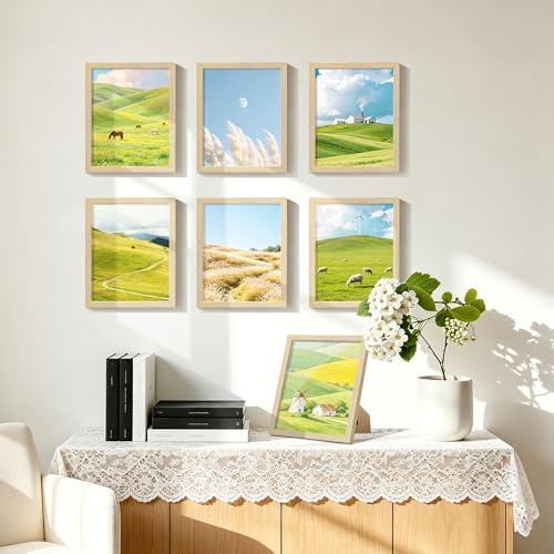 Image of 8x10 Picture Frame Set of 2, Natural Solid Wood Frames, Natural