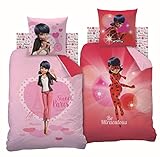 Miraculous Ladybug Bettwäsche-Set - 2 Motive zum Wenden schöne Mädchenbettwäsche und Wende-bettwäsche für das Mädchen-Zimmer