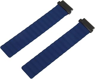 Pulseira de Relógio Esportivo, Pulseira de Relógio Magnética Macia de 20 Mm, Elegante, Flexível e Ajustável para Condicionamento Físico (Azul escuro)